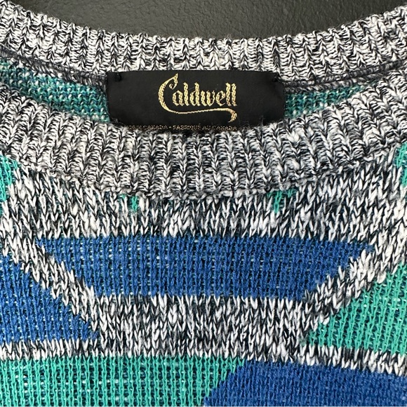 Vintage Caldwell Abstract Print Knit Sweater - Picture 3 of 5